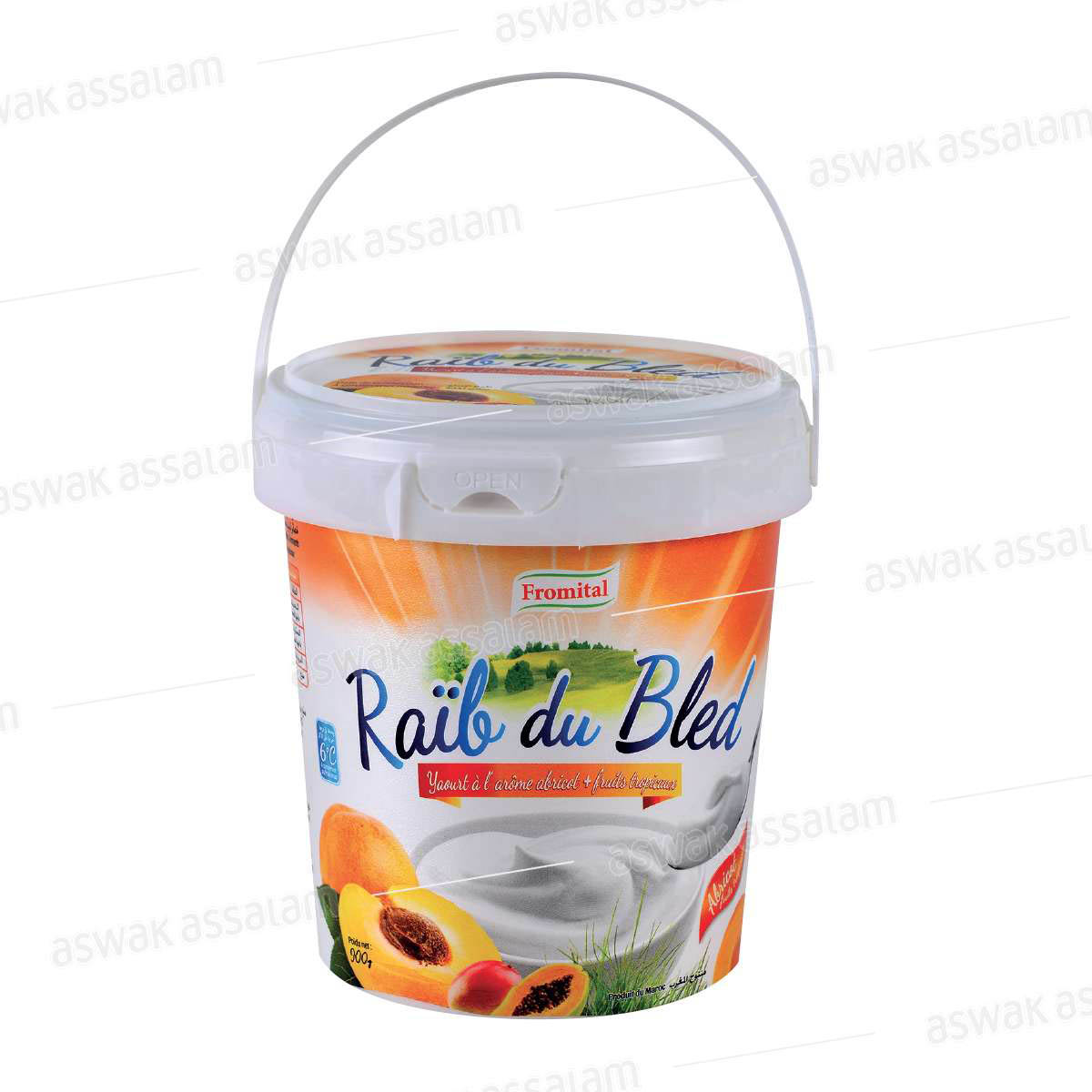 YAOURT AROME ABRICOT + FRUITS TROPICAUX RAIB DU BLED 900G FROMITAL