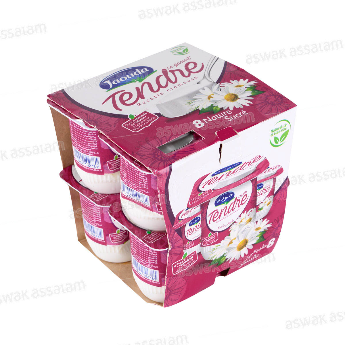 YAOURT TENDRE NATURE SUCRE 8*110G PACK JAOUDA