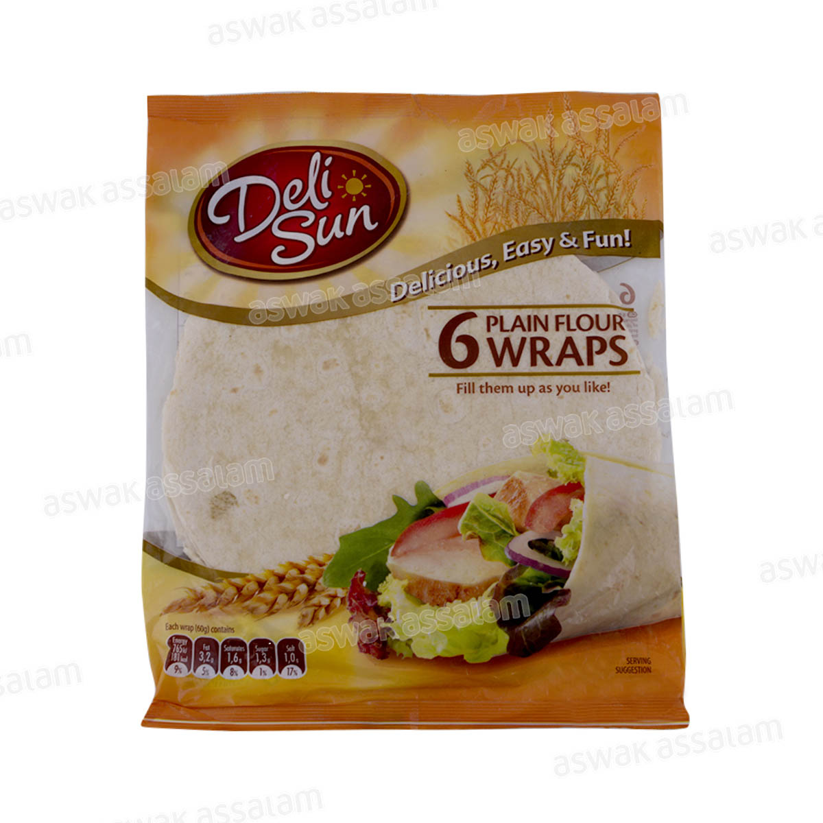 WRAPS DE FARINE DE BLE 6 UNITES 360G DELI SUN