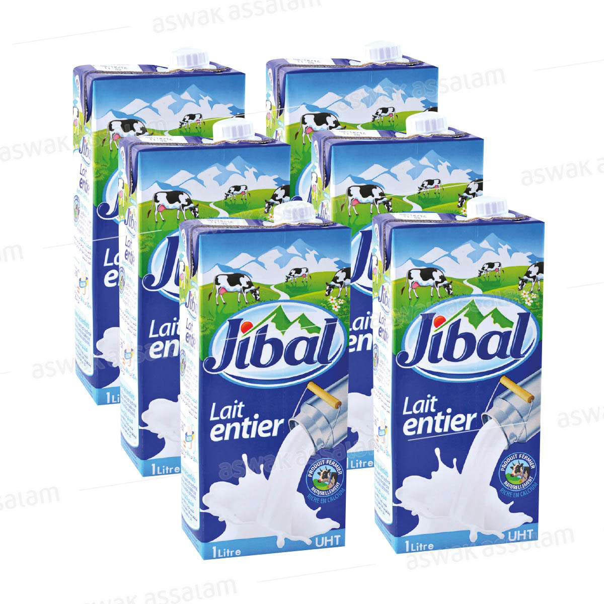 LAIT UHT ENTIER 6*1L PACK JIBAL