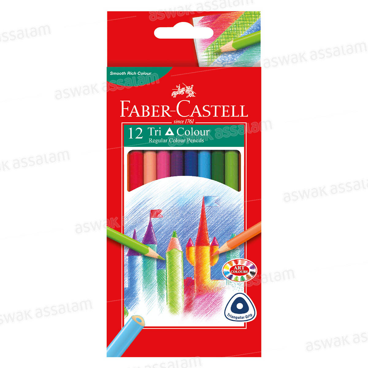 12 CRAYONS DE COULEUR TRI FABER-CASTELL