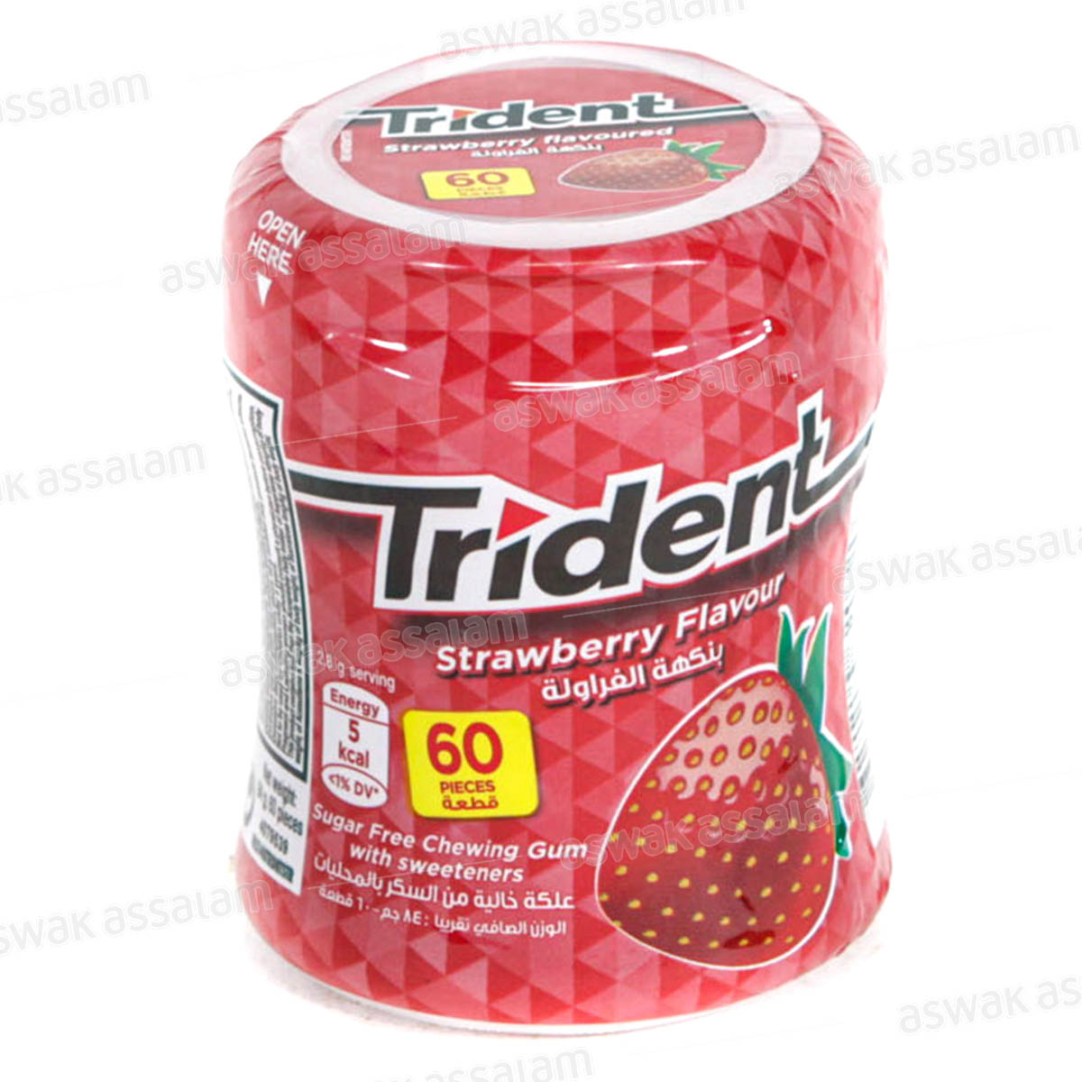 CHEWING GUM STRAWBERRY 60 PIECES TRIDENT