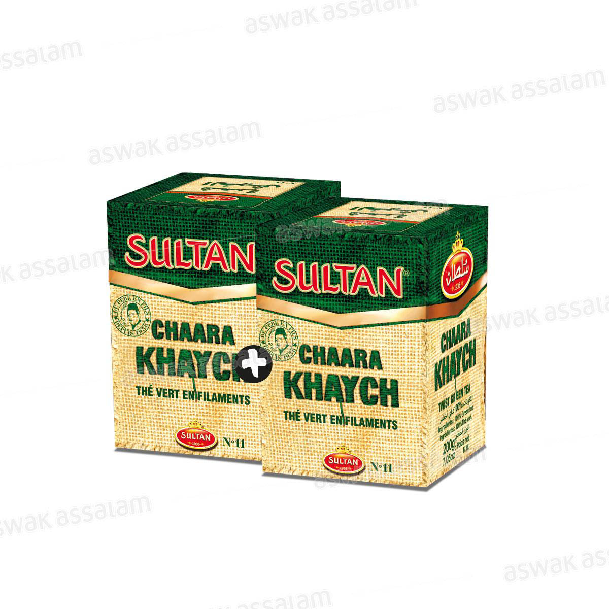LOT DE 2 THES VERTS CHAARA KHAYCH 200G SULTAN (-50% SUR LE 2EME)