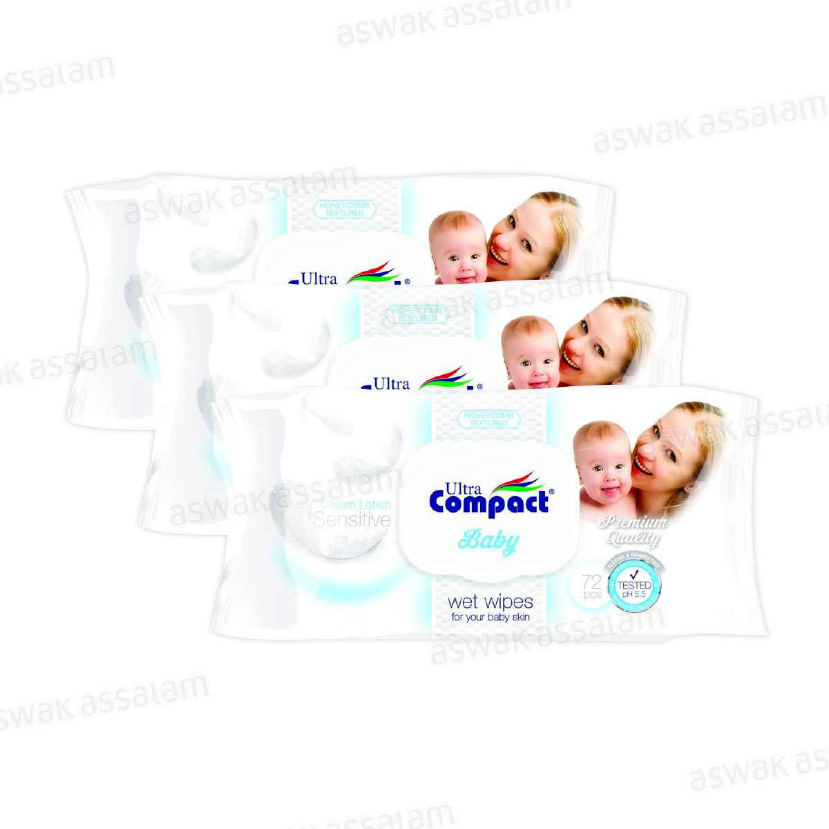 PACK 3 LINGETTES LOTION 72 UNITES ULTRA COMPACT