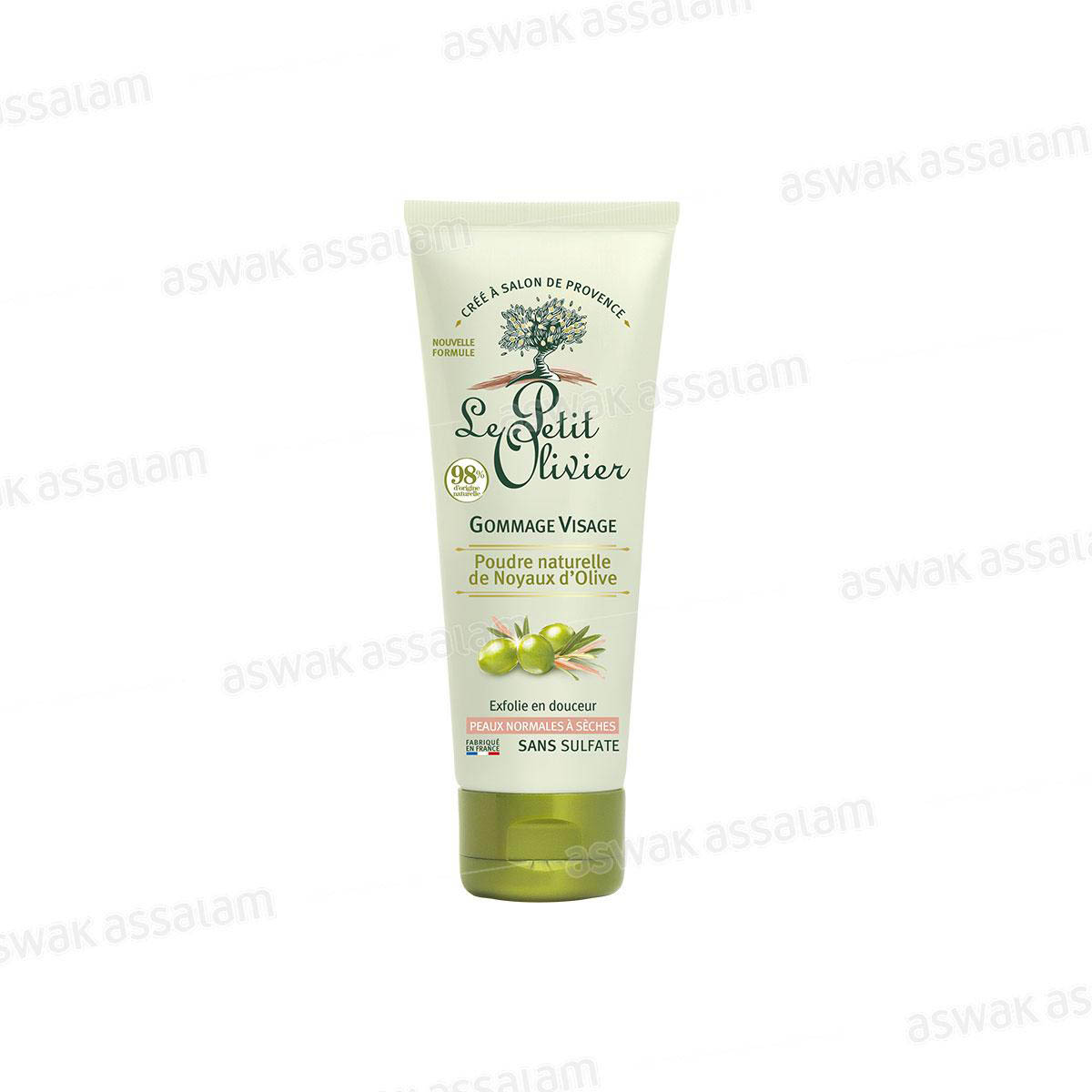 GOMMAGE VISAGE POUDRE DE NOYAUX D’OLIVE 75ML LE PETIT OLIVIER