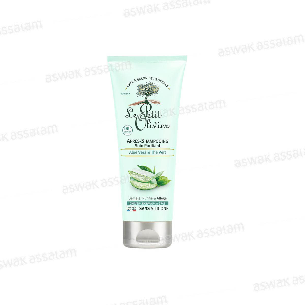 APRES-SHAMPOOING PURIFIANT ALOE VERA & THE VERT 200ML LE PETIT OLIVIER