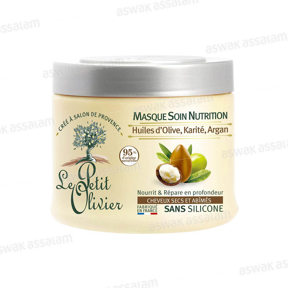 MASQUE NUTRITION HUILES D’OLIVE, KARITE, ARGAN 330ML LE PETIT OLIVIER