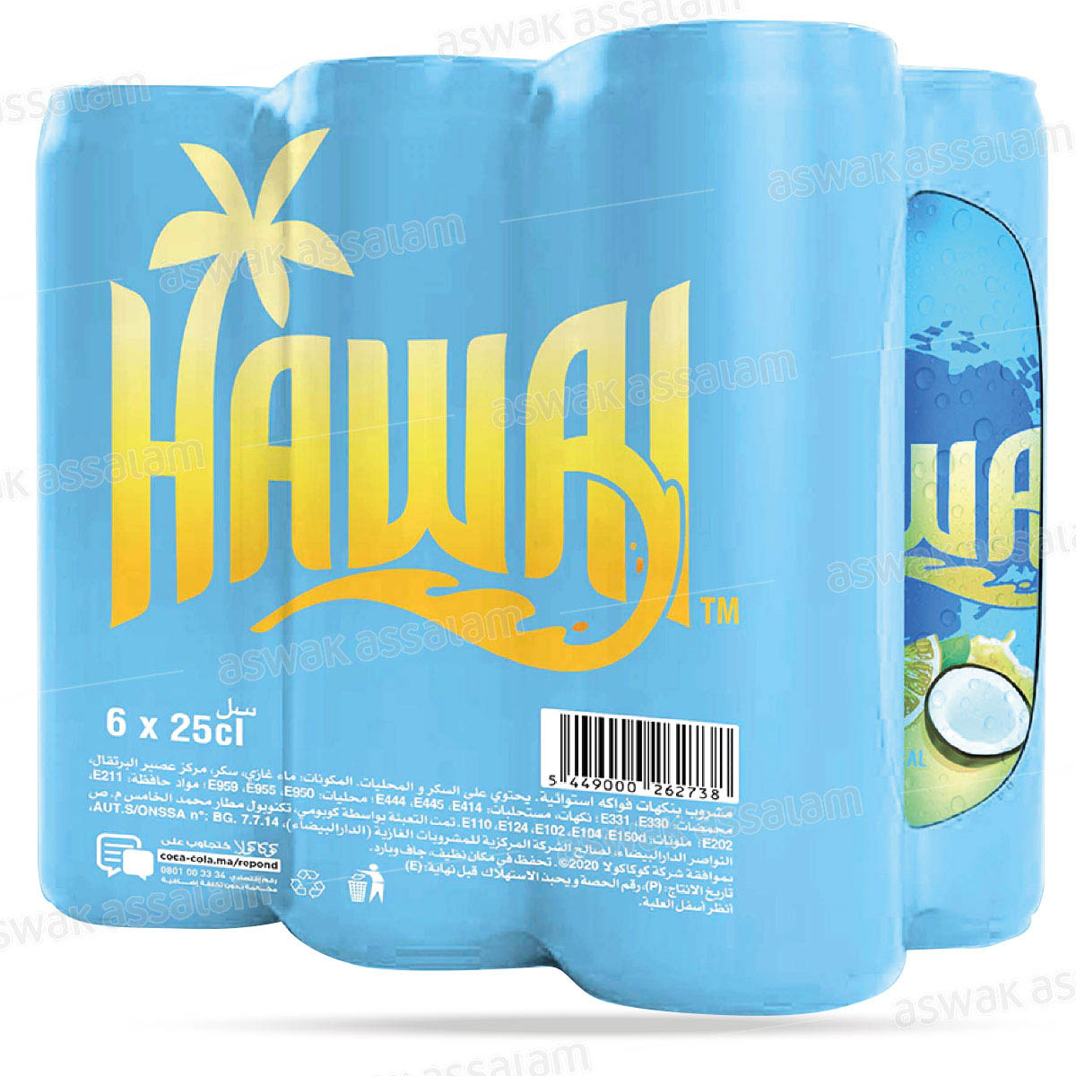 HAWAI CANNETTE SLIM PACK 6*25CL