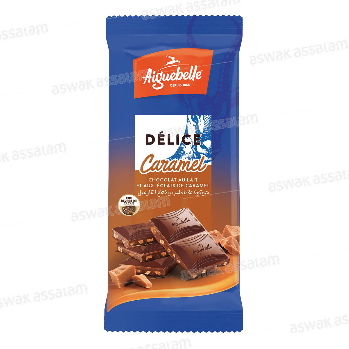 CHOCOLAT AU LAIT ET AUX ECLATS DE CARAMEL 45G DELICE AIGUEBELLE
