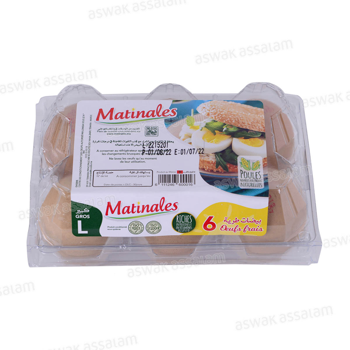 OEUF CALIBRE 63/73G BOITE DE 6 MATINALE