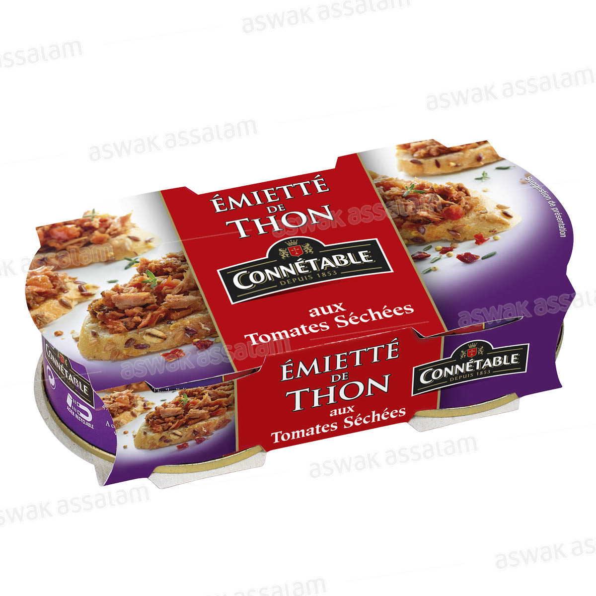 EMIETTE DE THON AUX TOMATES SECHEES 2*80G CONNETABLE