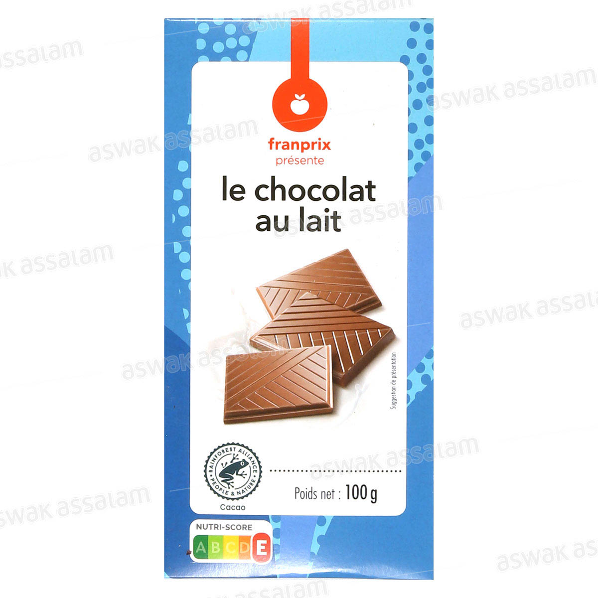 CHOCOLAT AU LAIT TABLETTE 100G FRANPRIX