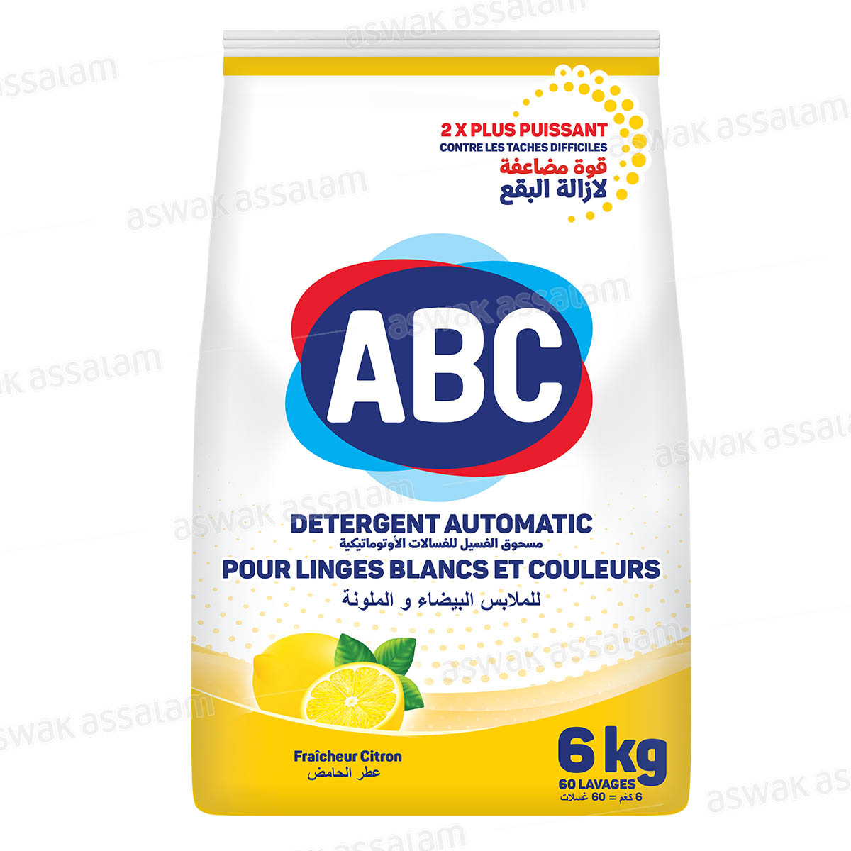 LESSIVE MACHINE FRAICHEUR CITRON 6KG ABC