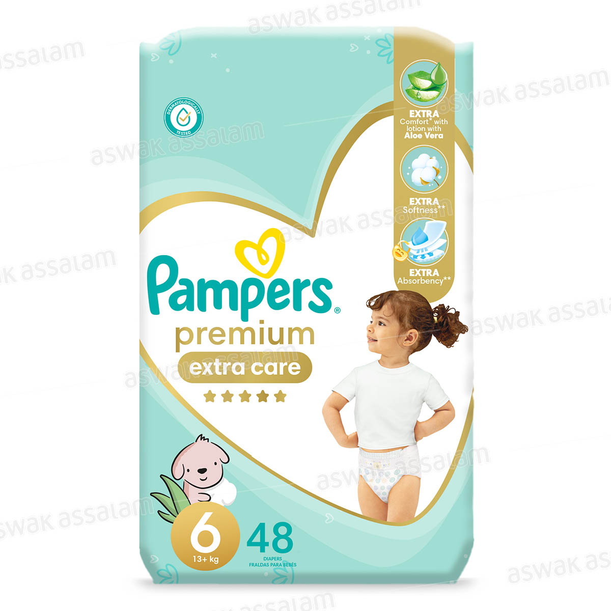 COUCHES BEBE PREMIUM EXTRA CARE TAILLE 6 48 UNITES SAVING PACK PAMPERS