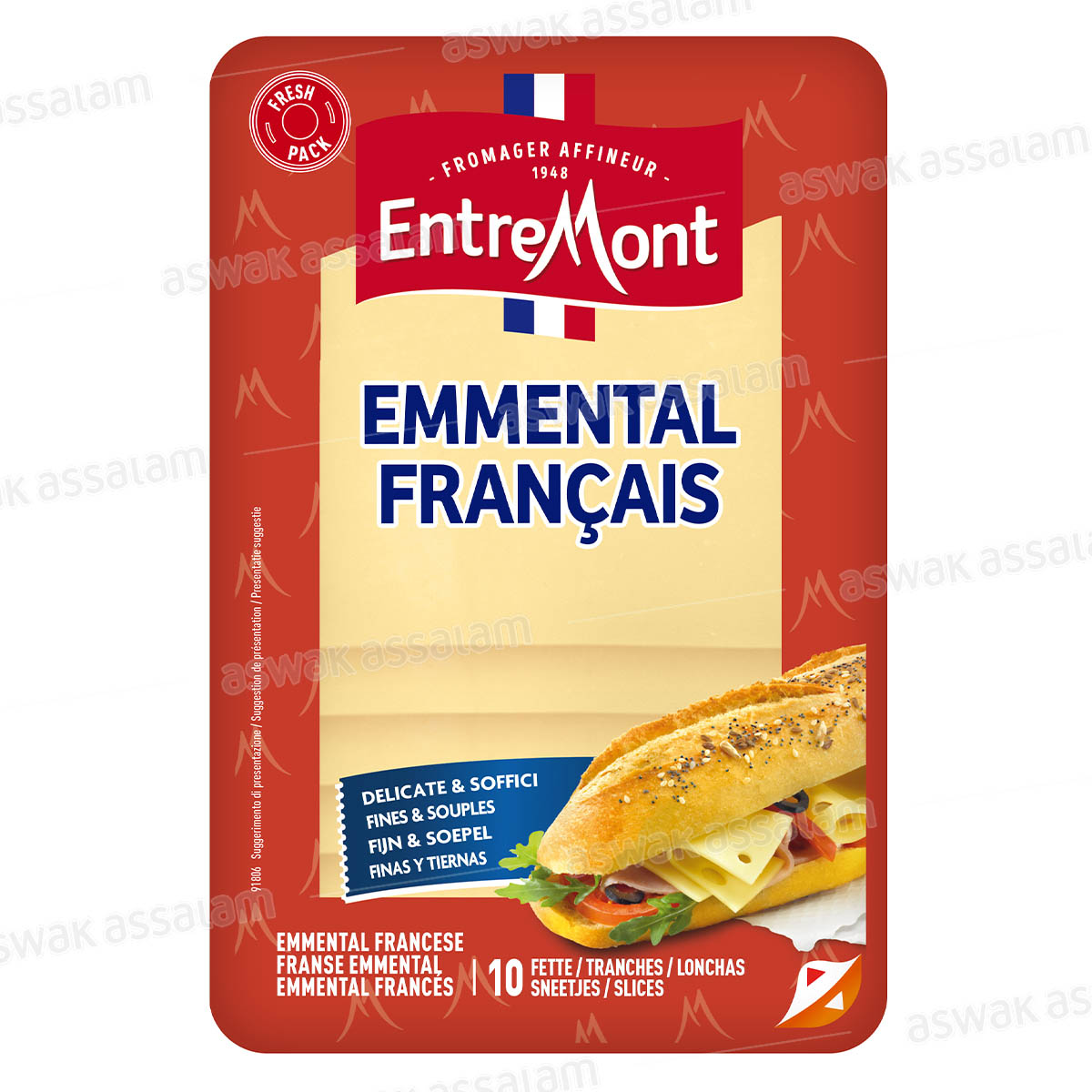 FROMAGE EMMENTAL FRANCAIS 10 TRANCHES 150G ENTREMONT