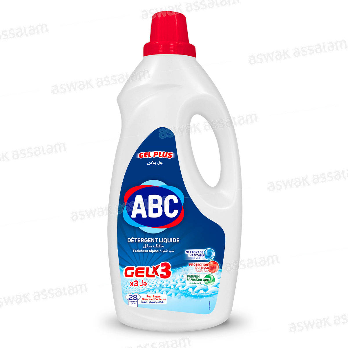LESSIVE LIQUIDE GEL PLUS FRAICHEUR ALPINE 1,8L ABC