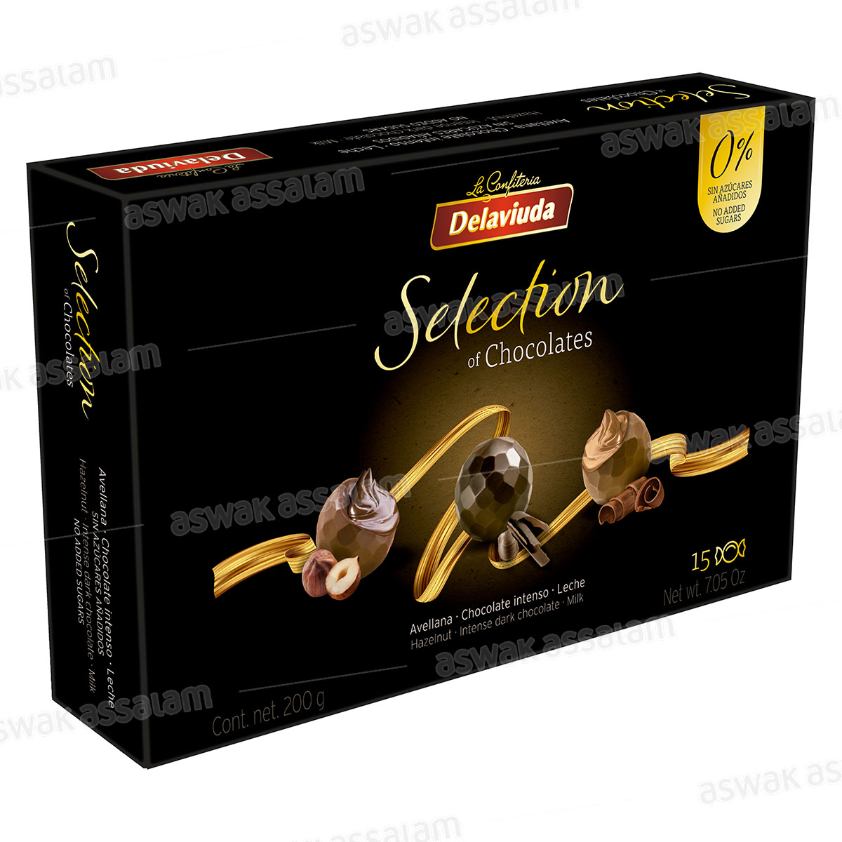 ASSORTIMENT DE CHOCOLATS SANS SUCRES AJOUTÉS 200G SELECTION DELAVIUDA