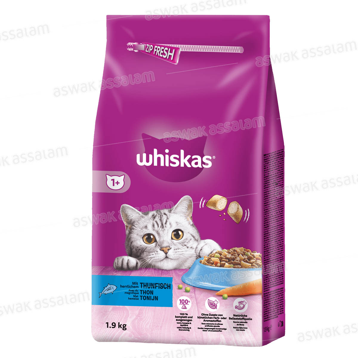 CROQUETTES POUR CHAT ADULTE AU THON 1,9KG WHISKAS