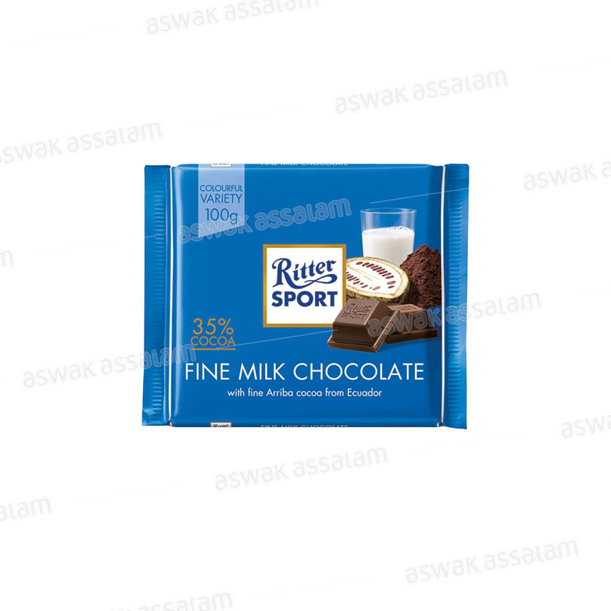 CHOCOLAT AU LAIT CREME CACAO ET GAUFRETTE 100G RITTER SPORT