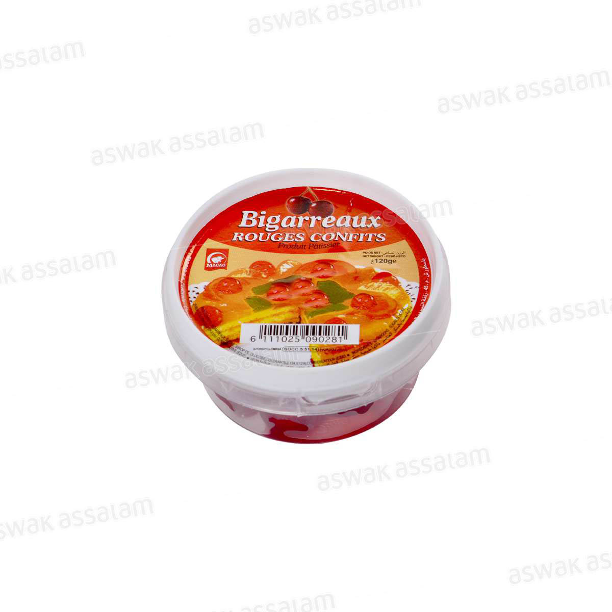 BIGARREAUX ROUGES CONFITS 120G MACAO