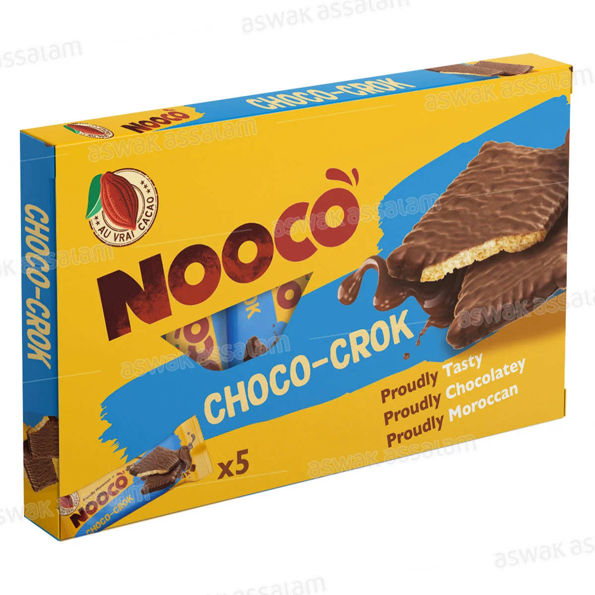 BISCUIT ENROBE CHOCOLAT PACK 5*44G CHOCO-CROK NOOCO